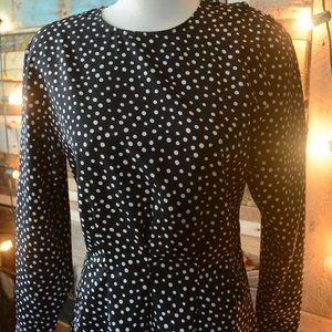 XXVI (26) Black w White Polka Dots Top (L)